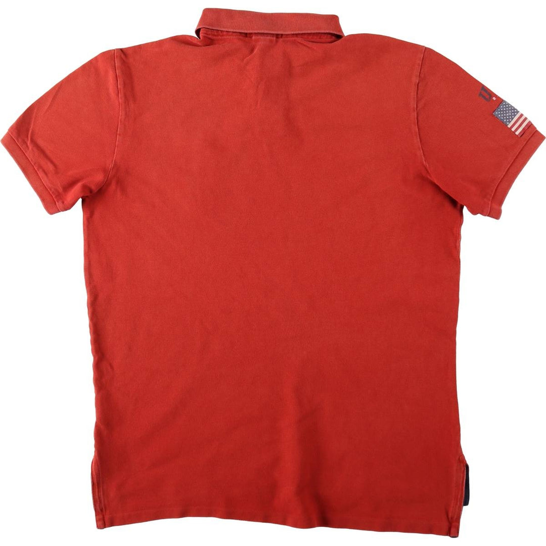 Ralph Lauren POLO by Ralph Lauren CUSTOM FIT Big Pony Short Sleeve Polo Shirt Men's L size cotton red type reddish brown Vintage Second Hand