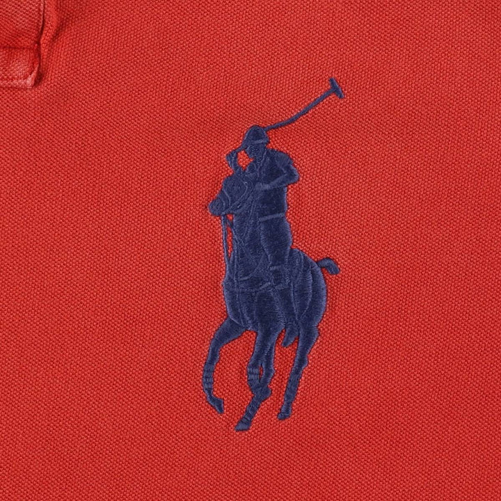 Ralph Lauren POLO by Ralph Lauren CUSTOM FIT Big Pony Short Sleeve Polo Shirt Men's L size cotton red type reddish brown Vintage Second Hand