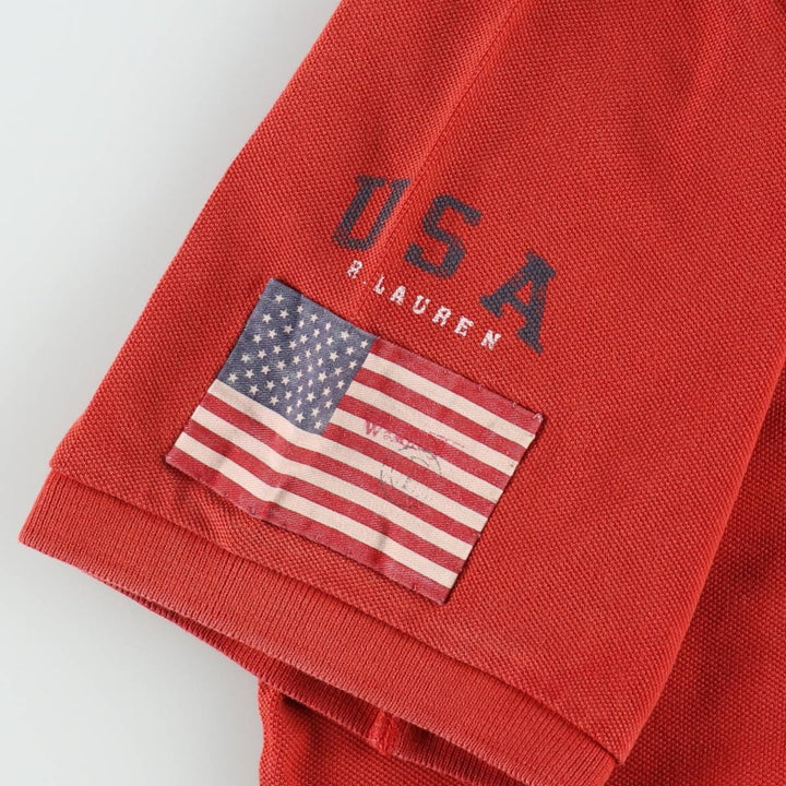 Ralph Lauren POLO by Ralph Lauren CUSTOM FIT Big Pony Short Sleeve Polo Shirt Men's L size cotton red type reddish brown Vintage Second Hand