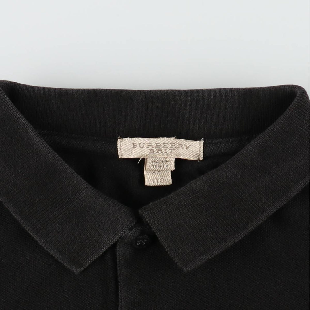 Burberry's BRIT Short-Sleeve Polo Shirt, Men's Size XXL (approx.) cotton black type Vintage Second Hand