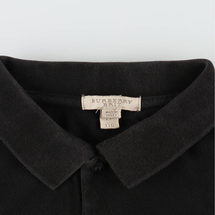 Burberry's BRIT Short-Sleeve Polo Shirt, Men's Size XXL (approx.) cotton black type Vintage Second Hand
