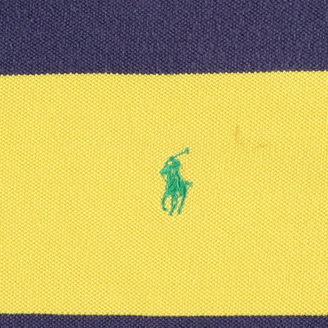 Ralph Lauren POLO by Ralph Lauren short sleeve striped polo shirt, men's size L cotton yellow type Vintage Second Hand