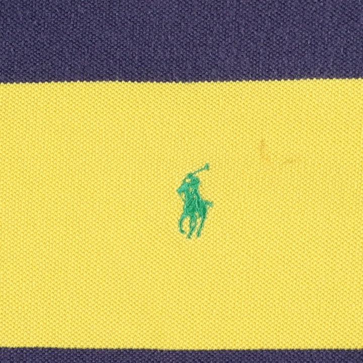 Ralph Lauren POLO by Ralph Lauren short sleeve striped polo shirt, men's size L cotton yellow type Vintage Second Hand