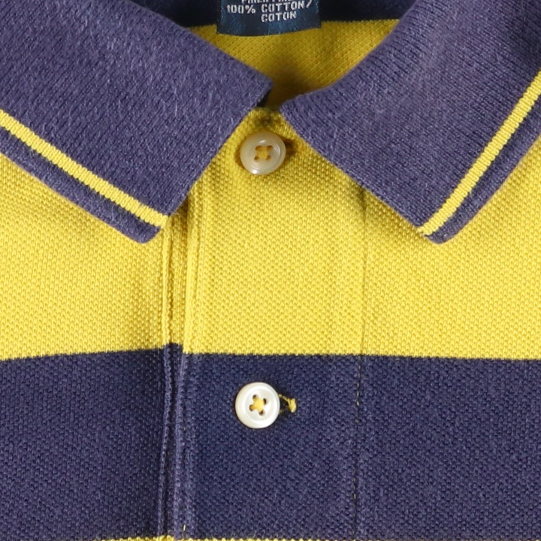 Ralph Lauren POLO by Ralph Lauren short sleeve striped polo shirt, men's size L cotton yellow type Vintage Second Hand