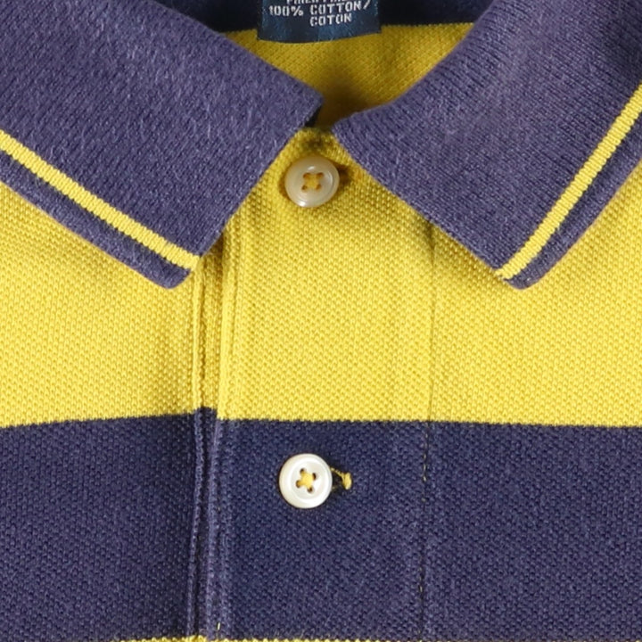 Ralph Lauren POLO by Ralph Lauren short sleeve striped polo shirt, men's size L cotton yellow type Vintage Second Hand