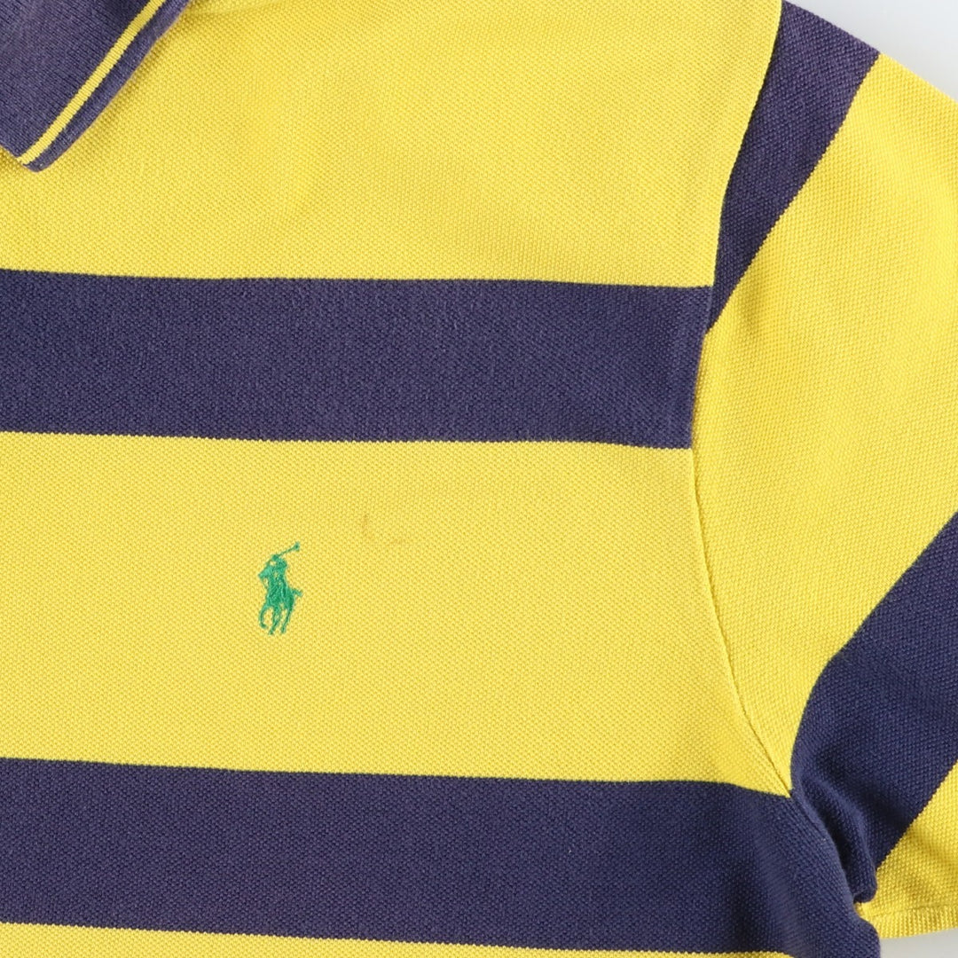 Ralph Lauren POLO by Ralph Lauren short sleeve striped polo shirt, men's size L cotton yellow type Vintage Second Hand
