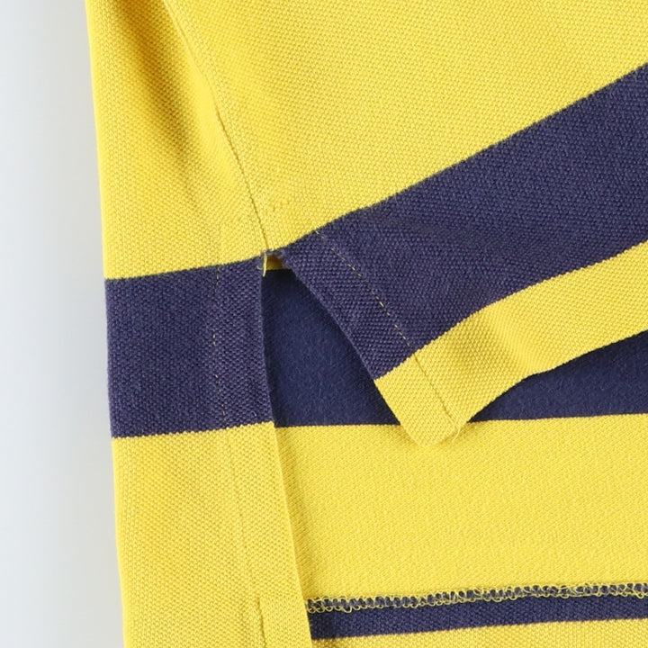 Ralph Lauren POLO by Ralph Lauren short sleeve striped polo shirt, men's size L cotton yellow type Vintage Second Hand