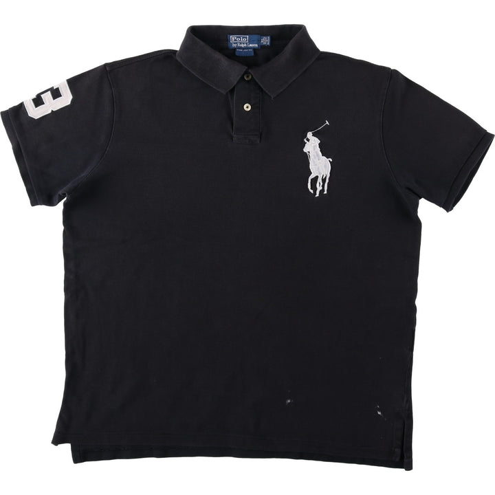 Ralph Lauren POLO by Ralph Lauren CUSTOM FIT Big Pony Short Sleeve Polo Shirt Men's XL cotton black type Vintage Second Hand