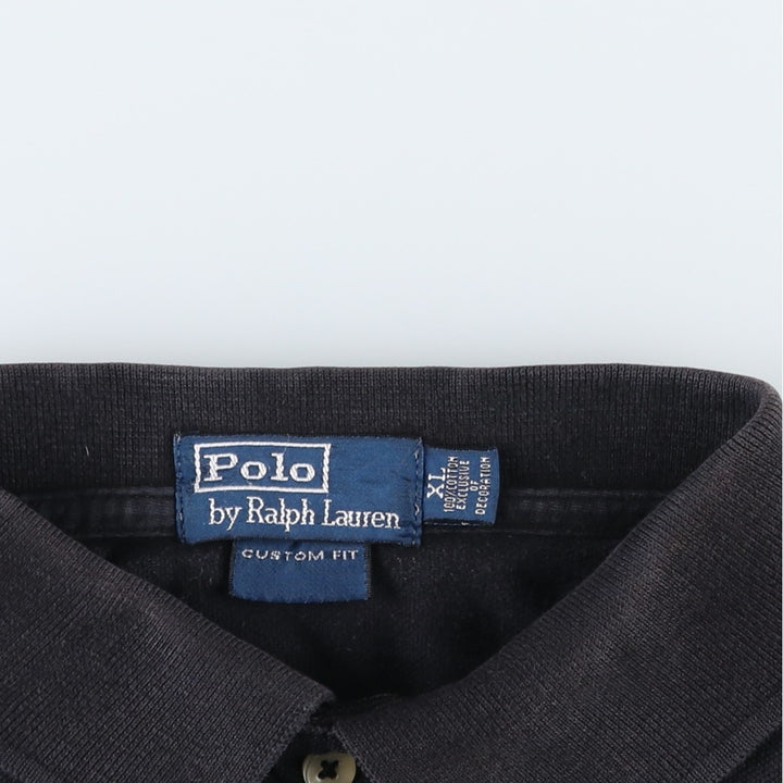 Ralph Lauren POLO by Ralph Lauren CUSTOM FIT Big Pony Short Sleeve Polo Shirt Men's XL cotton black type Vintage Second Hand