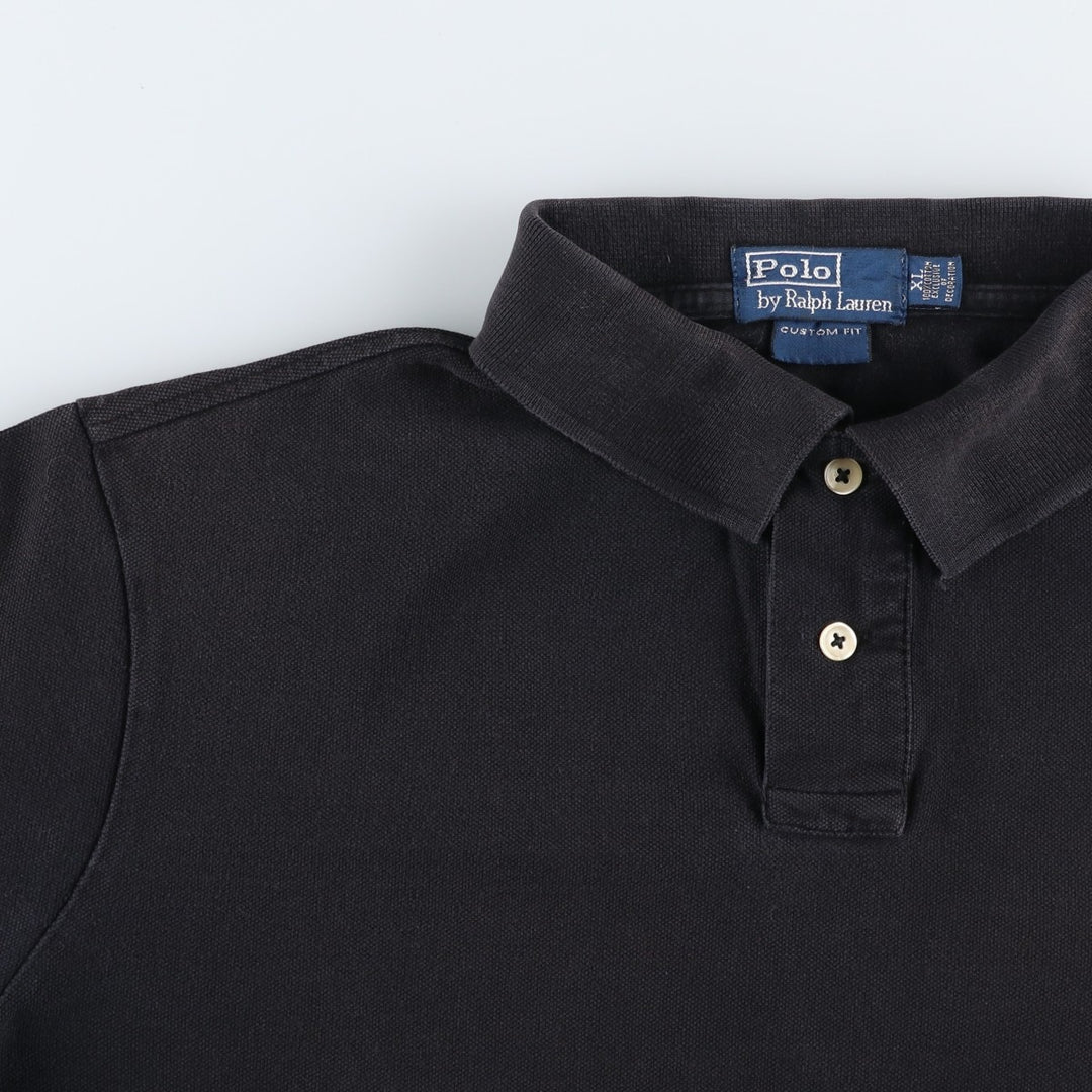 Ralph Lauren POLO by Ralph Lauren CUSTOM FIT Big Pony Short Sleeve Polo Shirt Men's XL cotton black type Vintage Second Hand