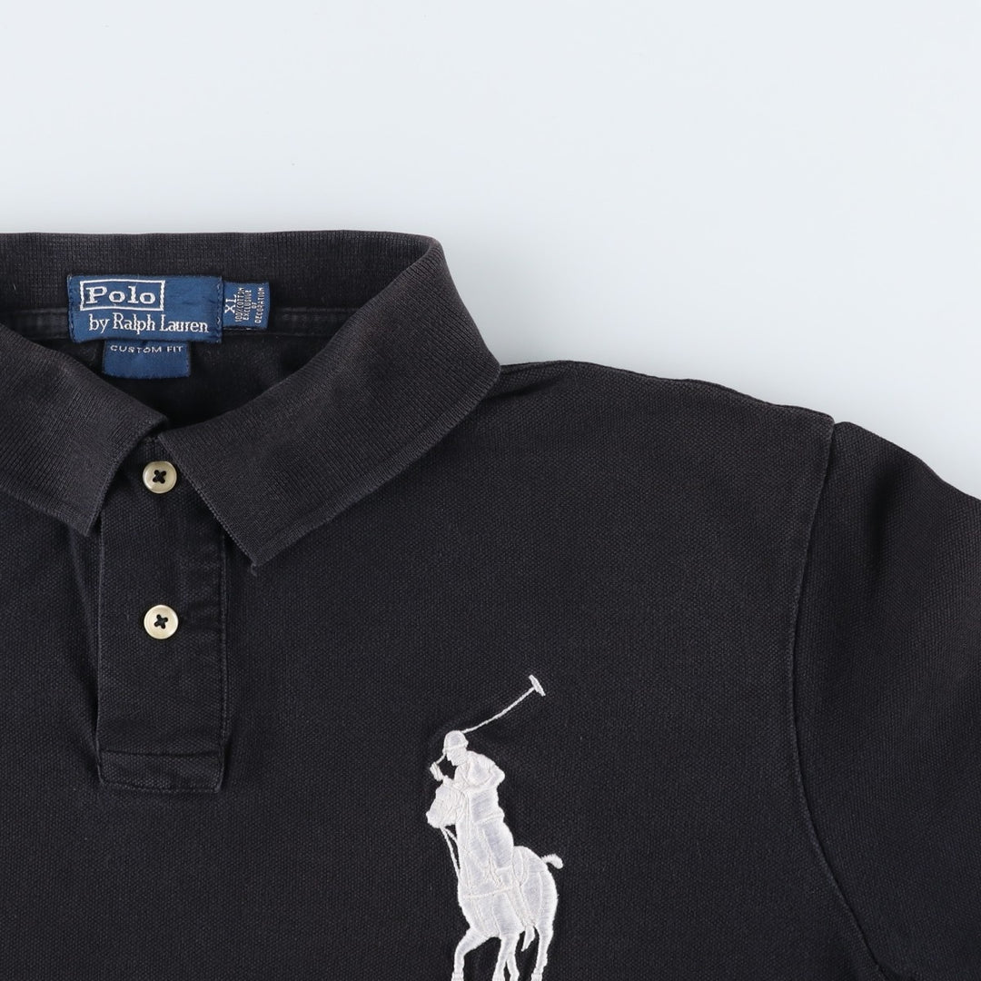 Ralph Lauren POLO by Ralph Lauren CUSTOM FIT Big Pony Short Sleeve Polo Shirt Men's XL cotton black type Vintage Second Hand