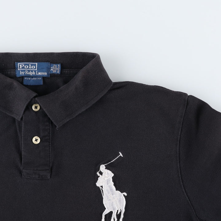 Ralph Lauren POLO by Ralph Lauren CUSTOM FIT Big Pony Short Sleeve Polo Shirt Men's XL cotton black type Vintage Second Hand