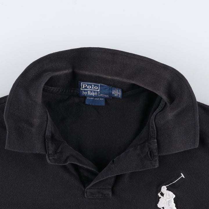 Ralph Lauren POLO by Ralph Lauren CUSTOM FIT Big Pony Short Sleeve Polo Shirt Men's XL cotton black type Vintage Second Hand