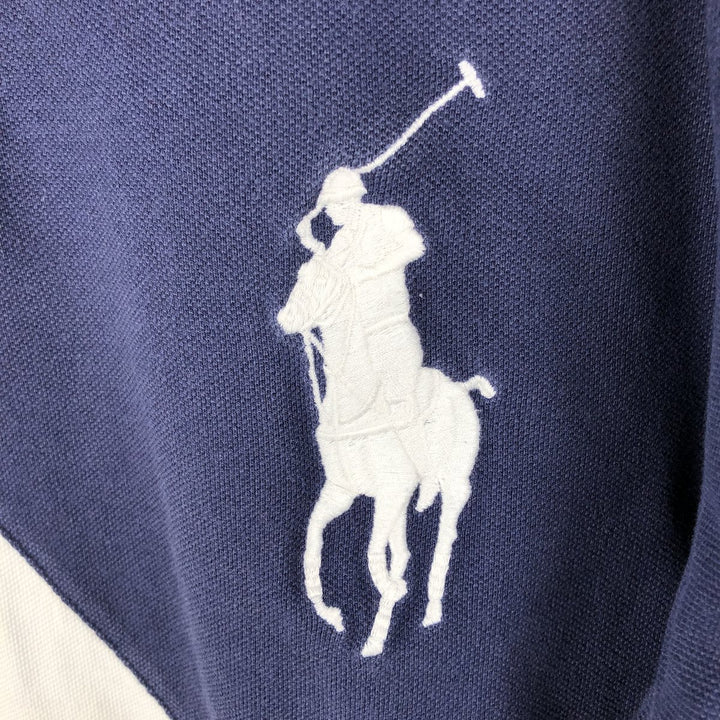 Ralph Lauren POLO by Ralph Lauren CUSTOM FIT Big Pony Short Sleeve Polo Shirt Men's L size cotton navy blue type Vintage Second Hand