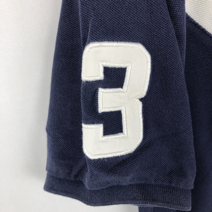 Ralph Lauren POLO by Ralph Lauren CUSTOM FIT Big Pony Short Sleeve Polo Shirt Men's L size cotton navy blue type Vintage Second Hand