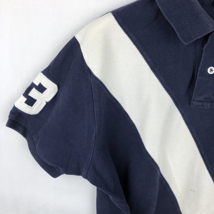 Ralph Lauren POLO by Ralph Lauren CUSTOM FIT Big Pony Short Sleeve Polo Shirt Men's L size cotton navy blue type Vintage Second Hand