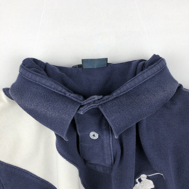 Ralph Lauren POLO by Ralph Lauren CUSTOM FIT Big Pony Short Sleeve Polo Shirt Men's L size cotton navy blue type Vintage Second Hand