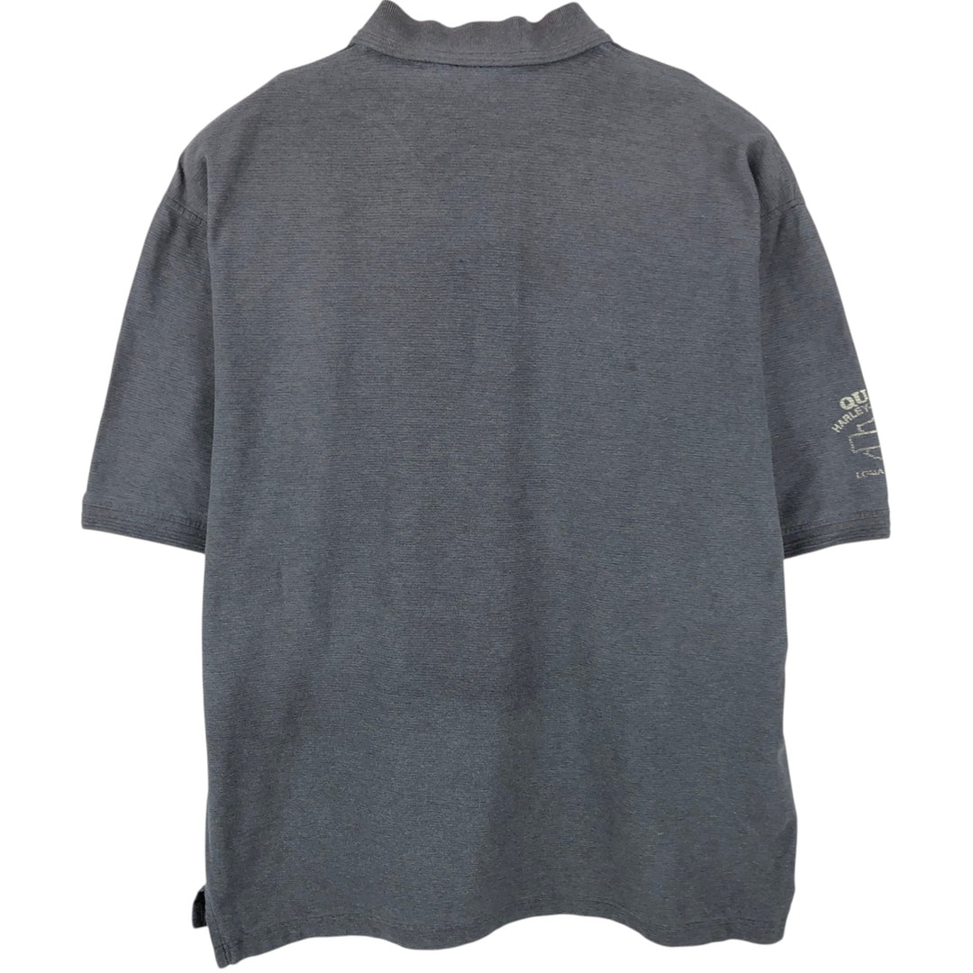 Harley-Davidson Short-Sleeve Polo Shirt, Men's Size XXL (approx.) cotton Charcoal Vintage Second Hand