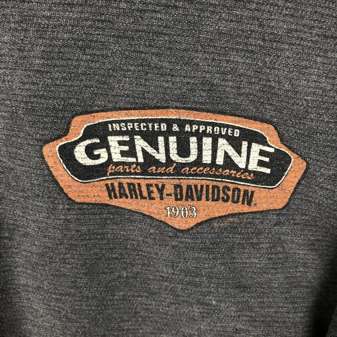 Harley-Davidson Short-Sleeve Polo Shirt, Men's Size XXL (approx.) cotton Charcoal Vintage Second Hand