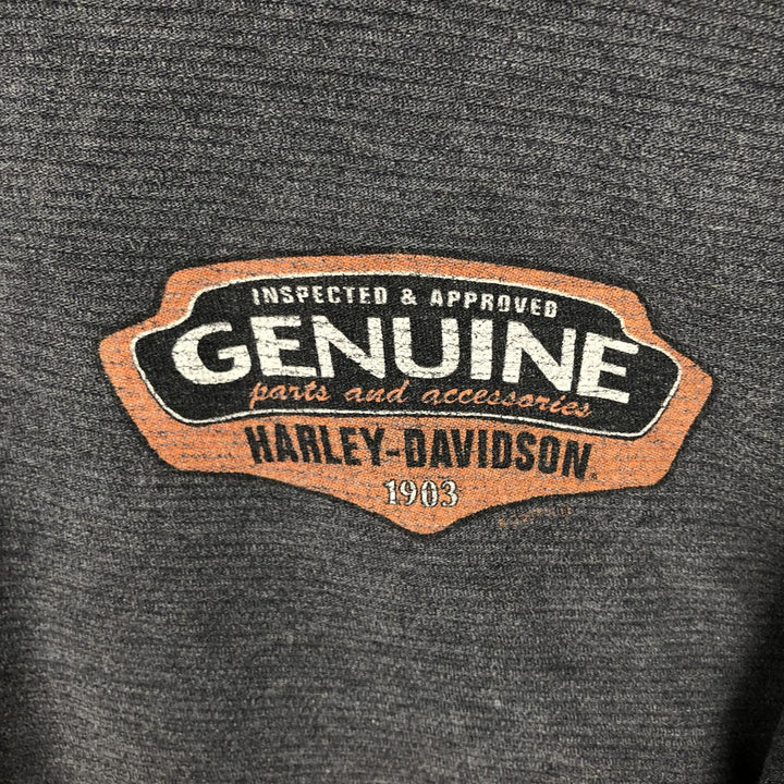 Harley-Davidson Short-Sleeve Polo Shirt, Men's Size XXL (approx.) cotton Charcoal Vintage Second Hand