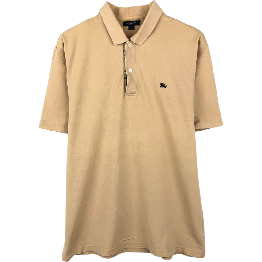 Burberry's LONDON short-sleeved polo shirt, men's size L unclear Beige type Vintage Second Hand