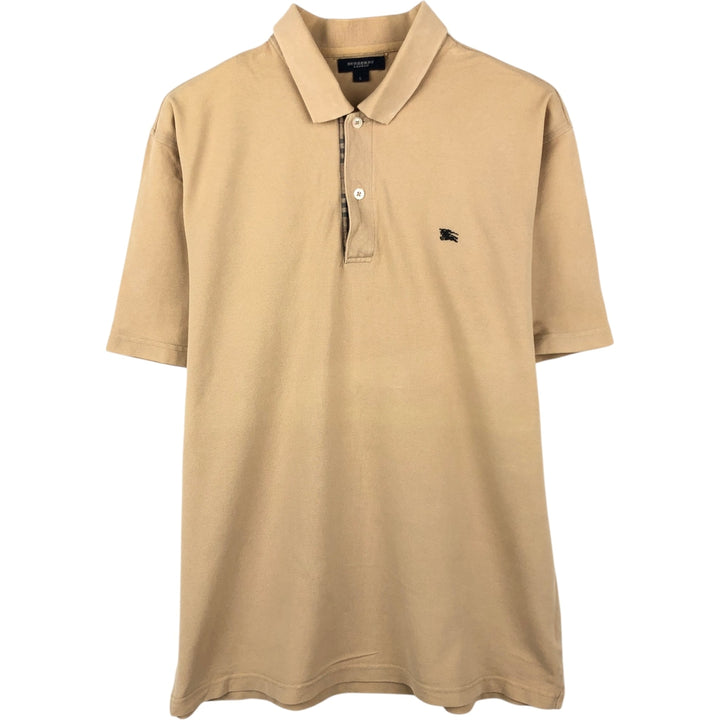 Burberry's LONDON short-sleeved polo shirt, men's size L unclear Beige type Vintage Second Hand