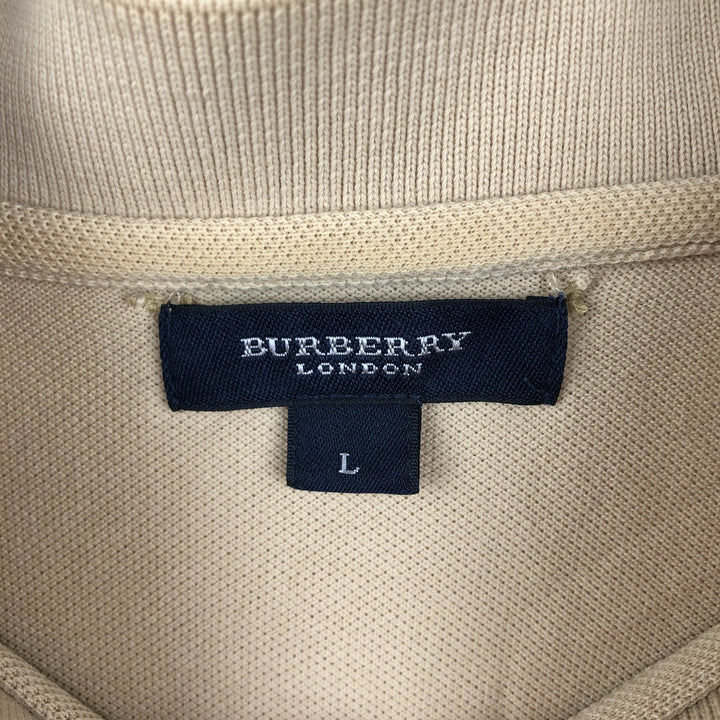 Burberry's LONDON short-sleeved polo shirt, men's size L unclear Beige type Vintage Second Hand