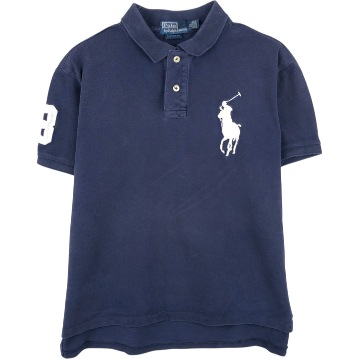 Ralph Lauren POLO by Ralph Lauren Big Pony Short Sleeve Polo Shirt Men's XL cotton navy blue type Vintage Second Hand