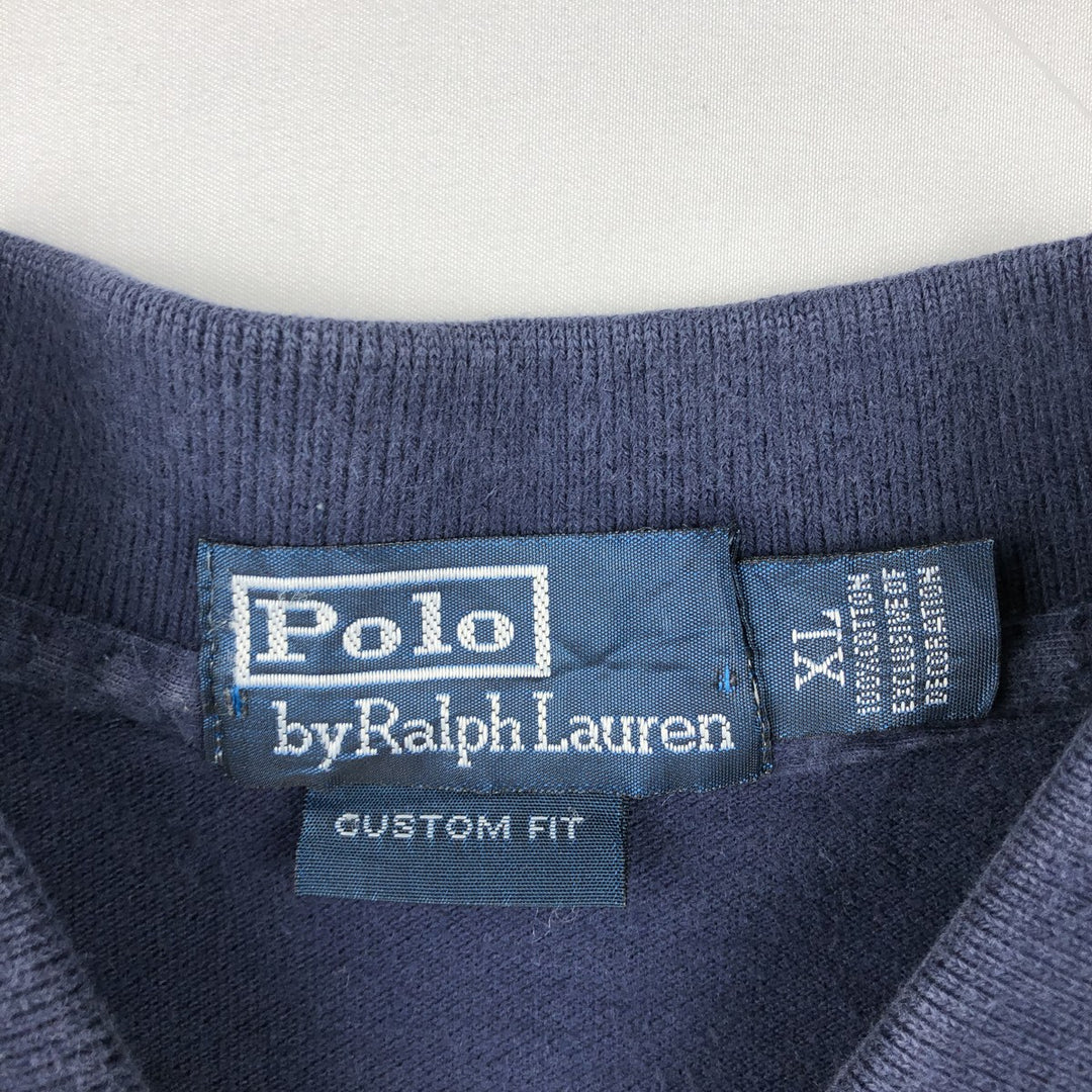 Ralph Lauren POLO by Ralph Lauren Big Pony Short Sleeve Polo Shirt Men's XL cotton navy blue type Vintage Second Hand