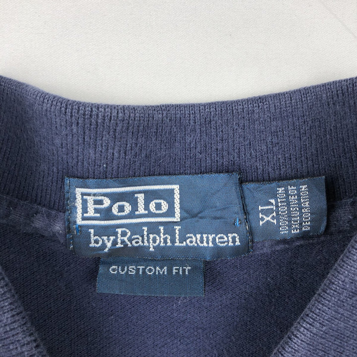 Ralph Lauren POLO by Ralph Lauren Big Pony Short Sleeve Polo Shirt Men's XL cotton navy blue type Vintage Second Hand