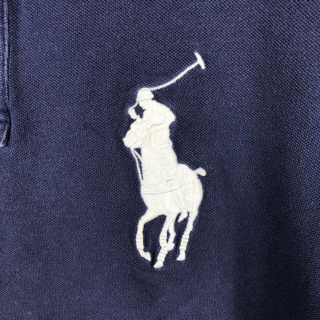 Ralph Lauren POLO by Ralph Lauren Big Pony Short Sleeve Polo Shirt Men's XL cotton navy blue type Vintage Second Hand