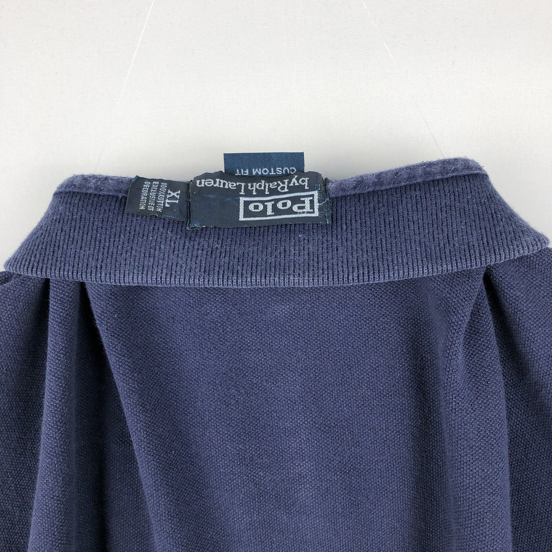 Ralph Lauren POLO by Ralph Lauren Big Pony Short Sleeve Polo Shirt Men's XL cotton navy blue type Vintage Second Hand
