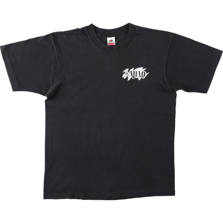 90'S Fruit of the Loom printed T-shirt, made in the USA, men's size L, vintage cotton black type Vintage Second Hand