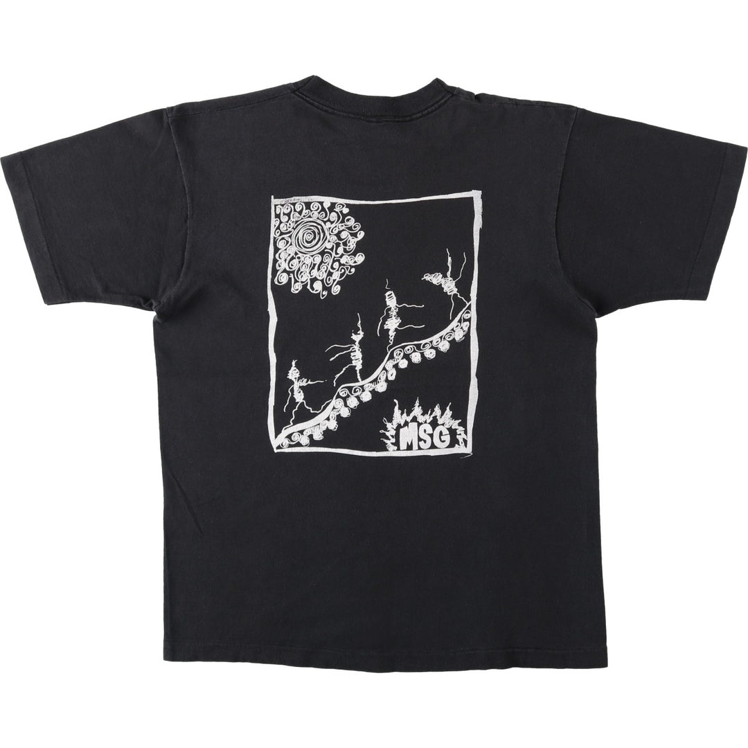 90'S Fruit of the Loom printed T-shirt, made in the USA, men's size L, vintage cotton black type Vintage Second Hand