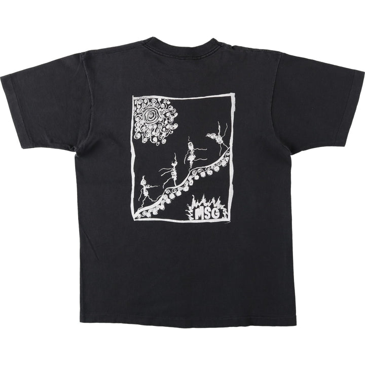 90'S Fruit of the Loom printed T-shirt, made in the USA, men's size L, vintage cotton black type Vintage Second Hand