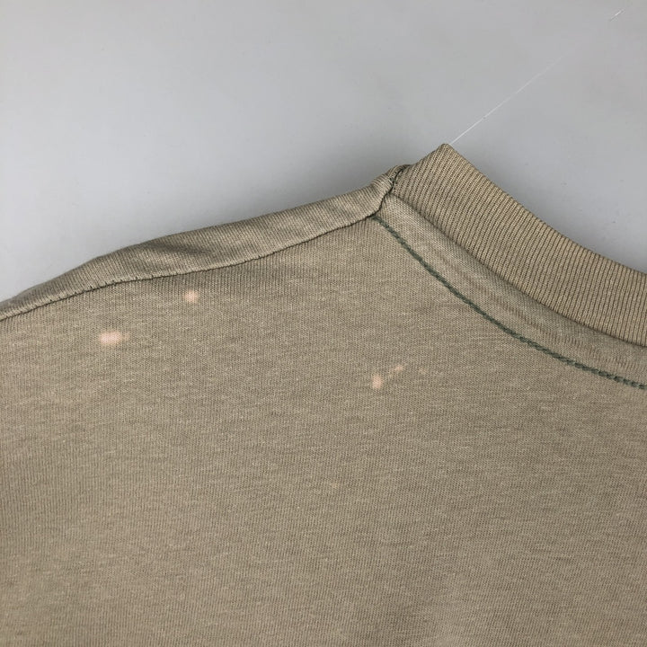 90'S Hanes BEEFY-T Floral Print T-Shirt Made in USA Men's XL Vintage cotton Beige type Vintage Second Hand