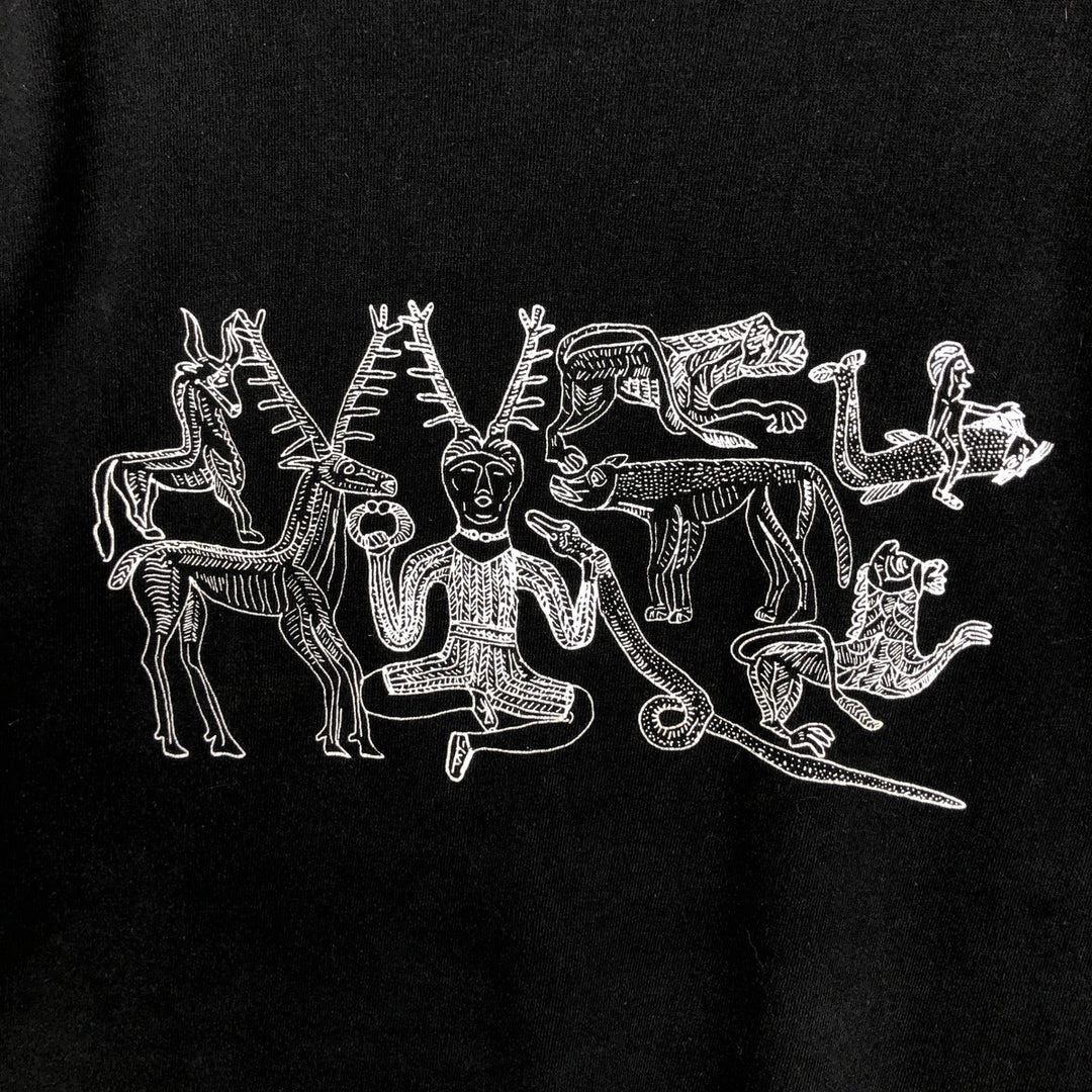 90'S Fruit of the Loom Celtic Mythology Print T-Shirt, Made in USA, Men's XL (approx.) Vintage cotton black type Vintage Second Hand