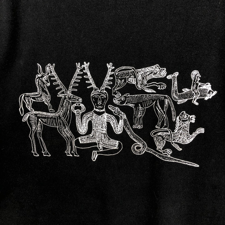 90'S Fruit of the Loom Celtic Mythology Print T-Shirt, Made in USA, Men's XL (approx.) Vintage cotton black type Vintage Second Hand