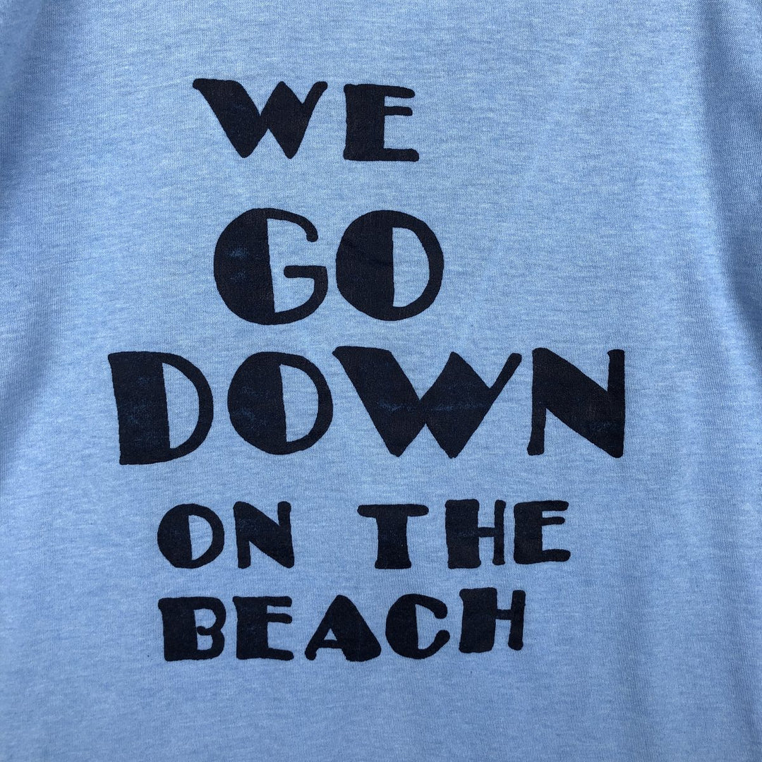 SPORTSWEAR Printed T-Shirt, Made in USA, Men's Size M cotton Blue type light blue Vintage Second Hand