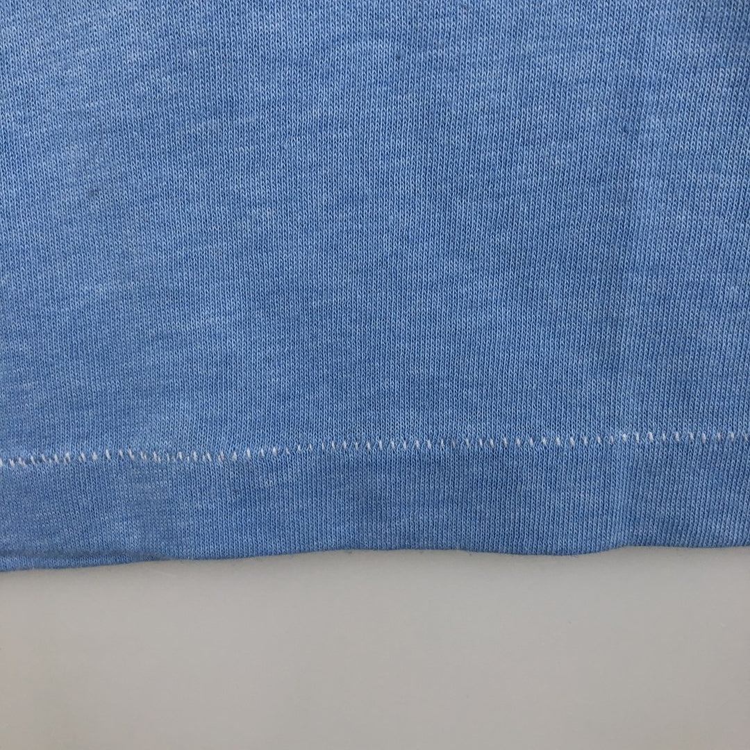 SPORTSWEAR Printed T-Shirt, Made in USA, Men's Size M cotton Blue type light blue Vintage Second Hand