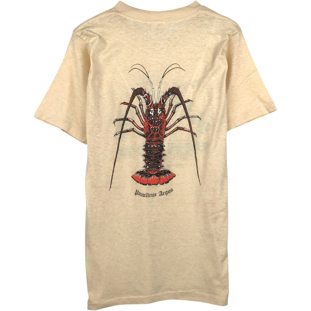 AMERICA Print T-Shirt, Made in USA, Men's XL (approx.) cotton Beige type Vintage Second Hand