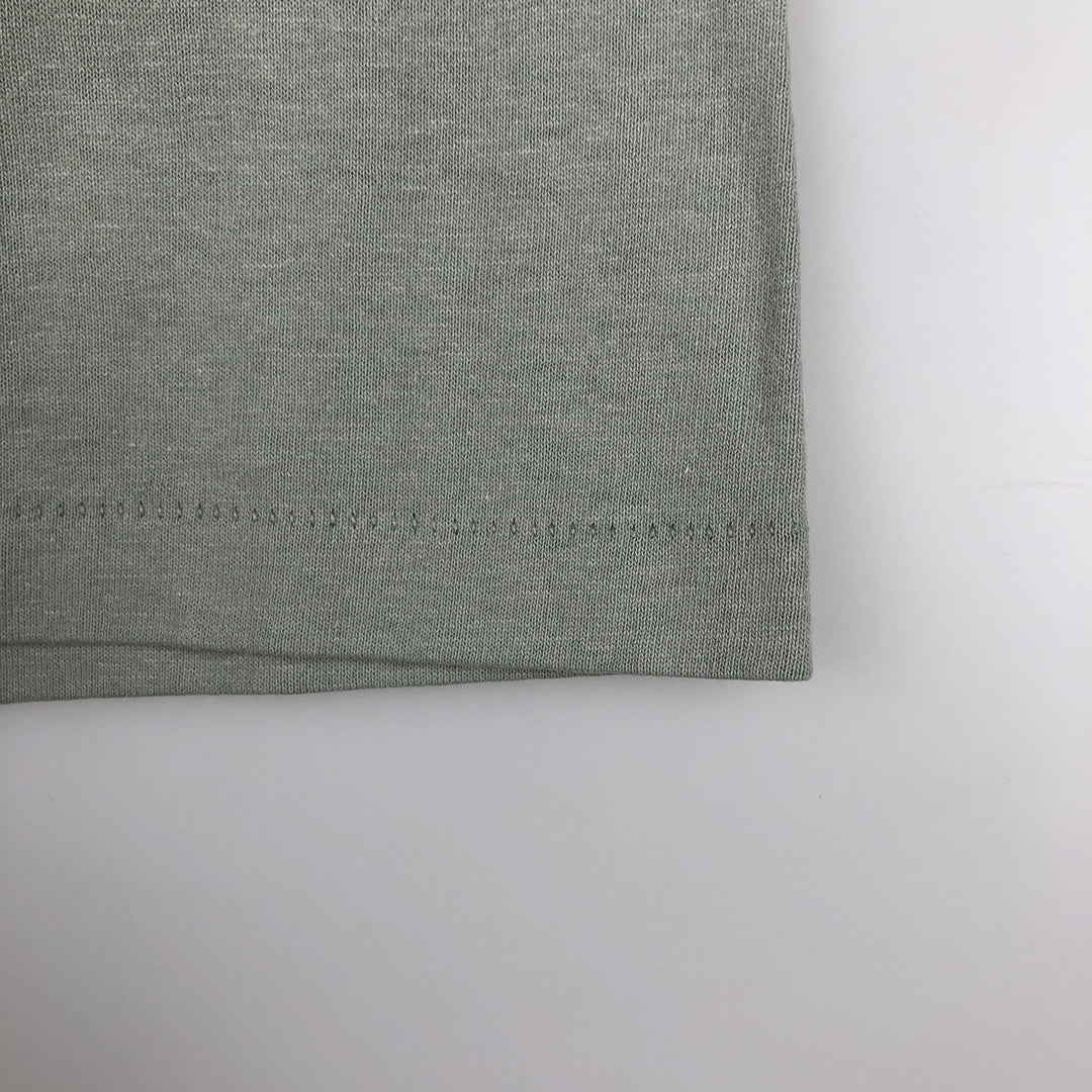 Printed T-shirt, men's size XL cotton Khaki type sage green Vintage Second Hand