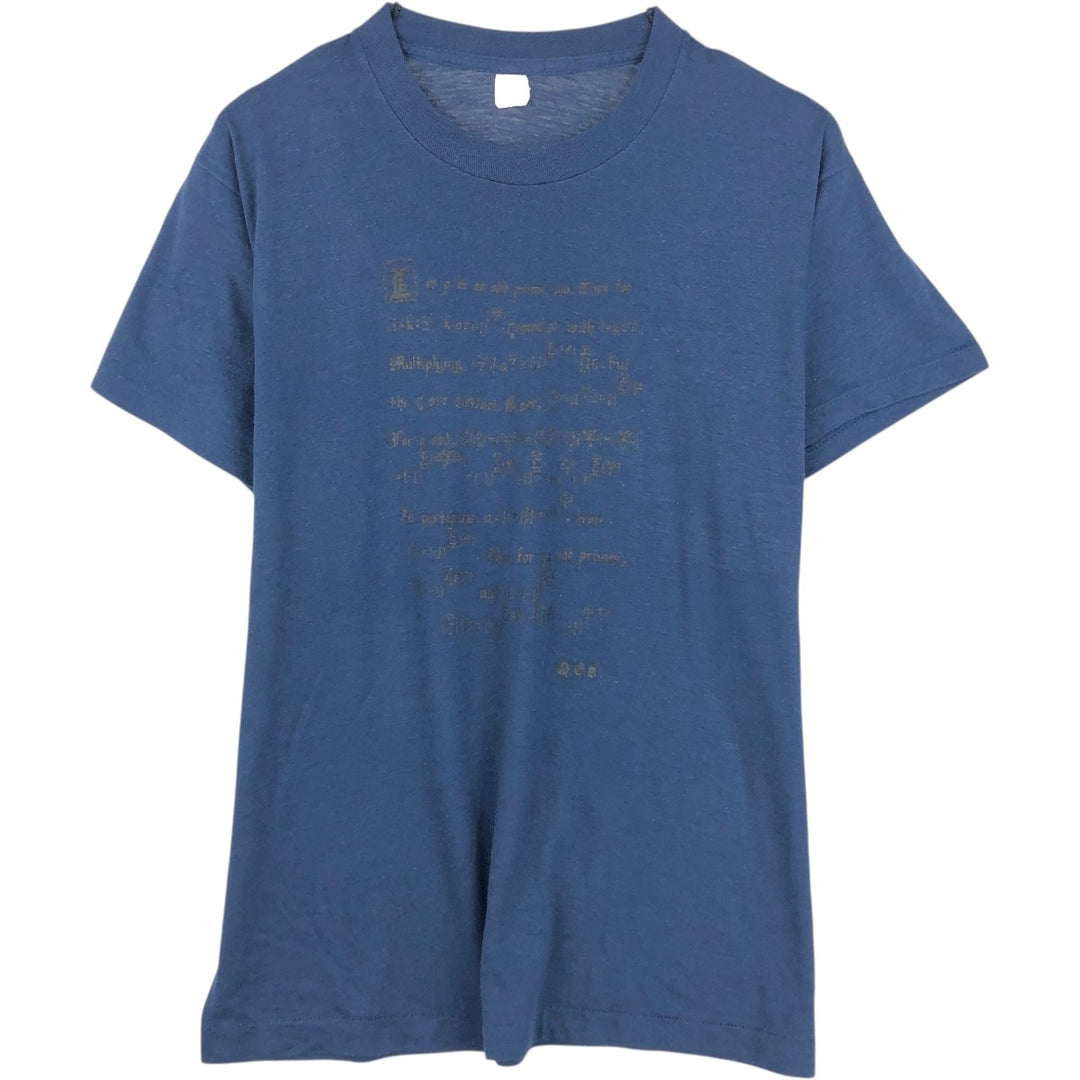 Printed T-shirt, men's size XL unclear navy blue type Vintage Second Hand