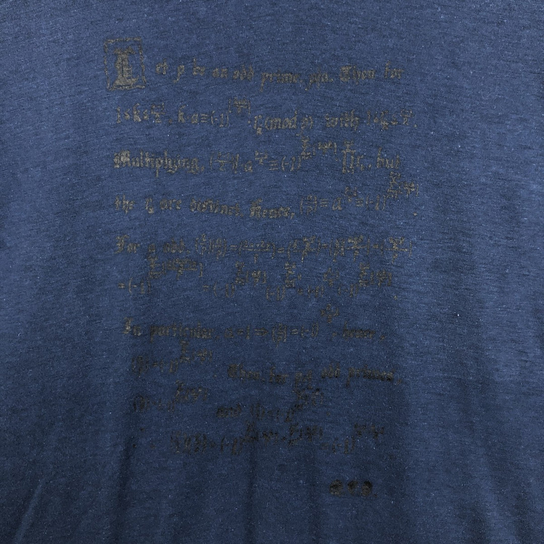 Printed T-shirt, men's size XL unclear navy blue type Vintage Second Hand