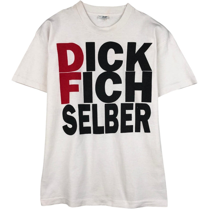 Vintage printed T-shirt, size L for men cotton white type Vintage Second Hand