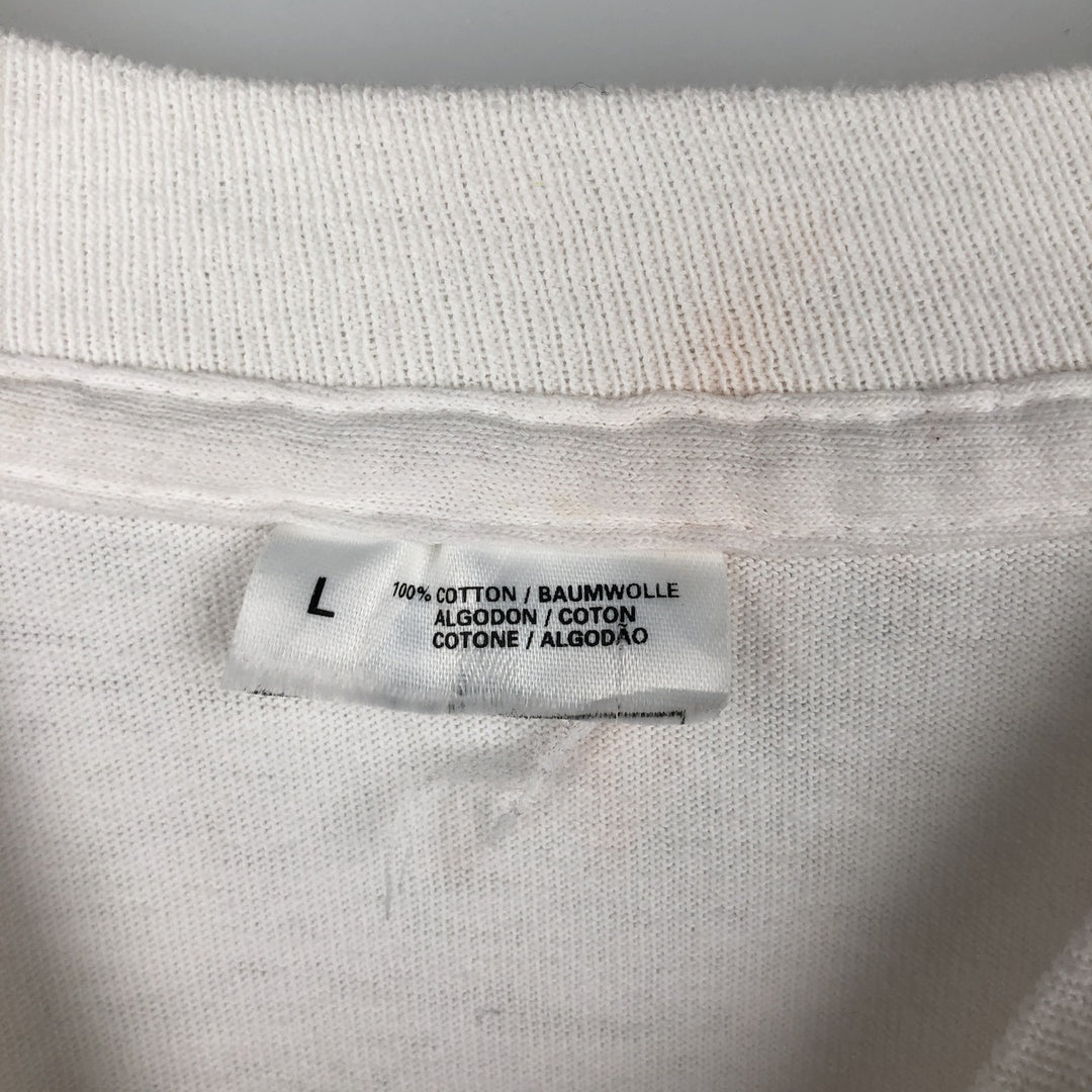 Vintage printed T-shirt, size L for men cotton white type Vintage Second Hand