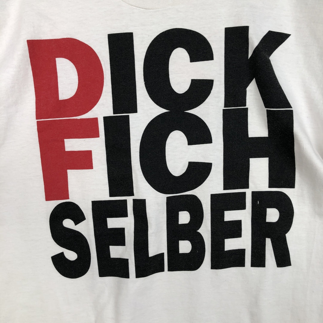 Vintage printed T-shirt, size L for men cotton white type Vintage Second Hand