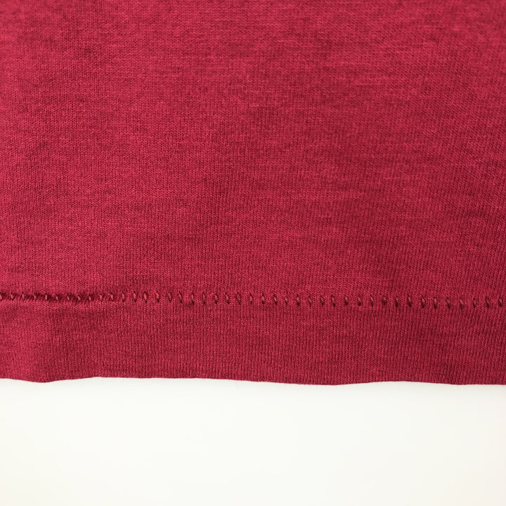 90'S Fruit of the Loom fish print t-shirt, made in USA, men's size L equivalent, vintage. cotton wine-red Vintage Second Hand