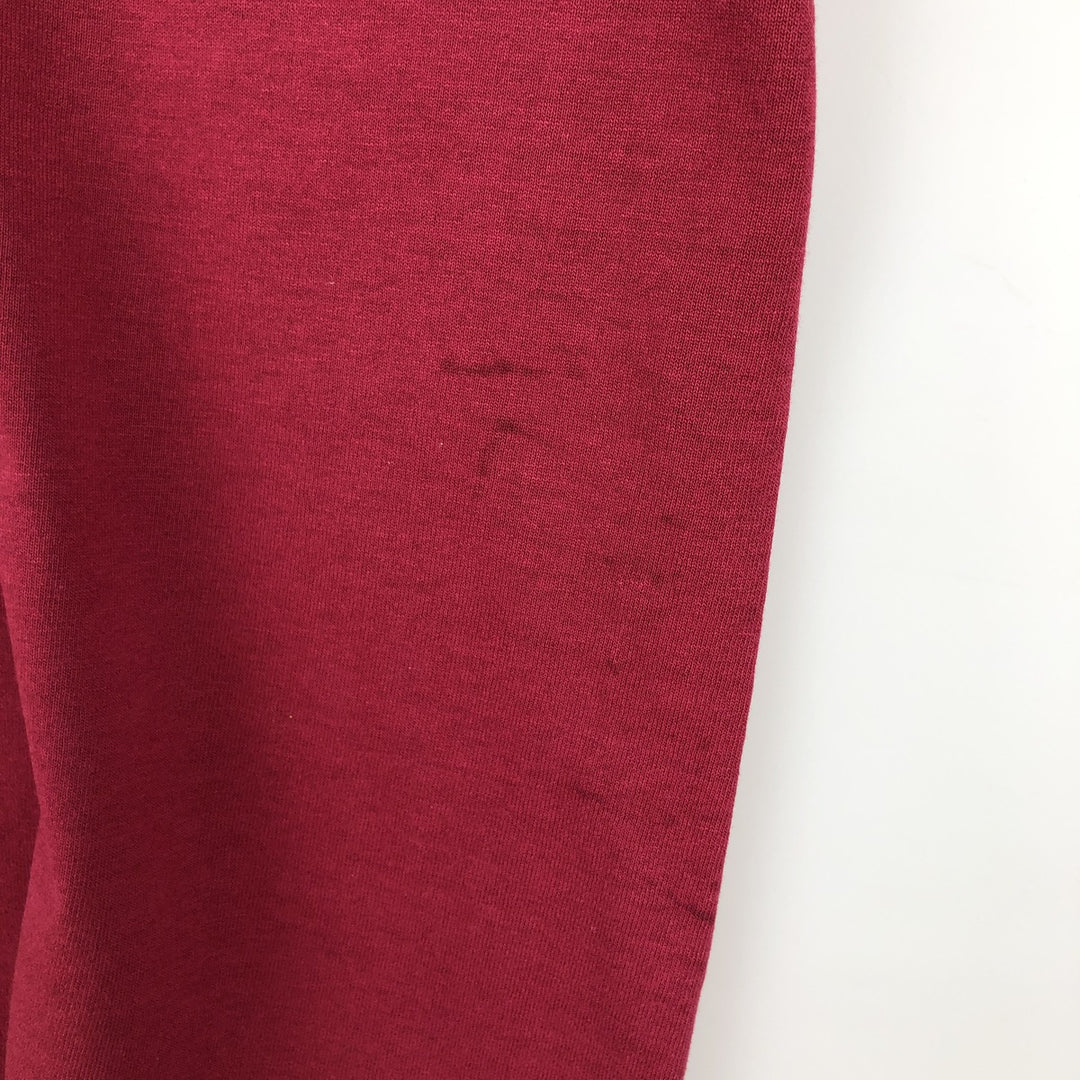 90'S Fruit of the Loom fish print t-shirt, made in USA, men's size L equivalent, vintage. cotton wine-red Vintage Second Hand