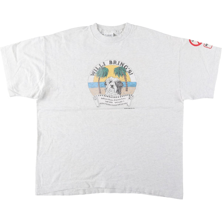 90'S Screen Stars FRUIT OF THE LOOM Print T-Shirt, Men's XL equivalent, Vintage cotton gray type Vintage Second Hand